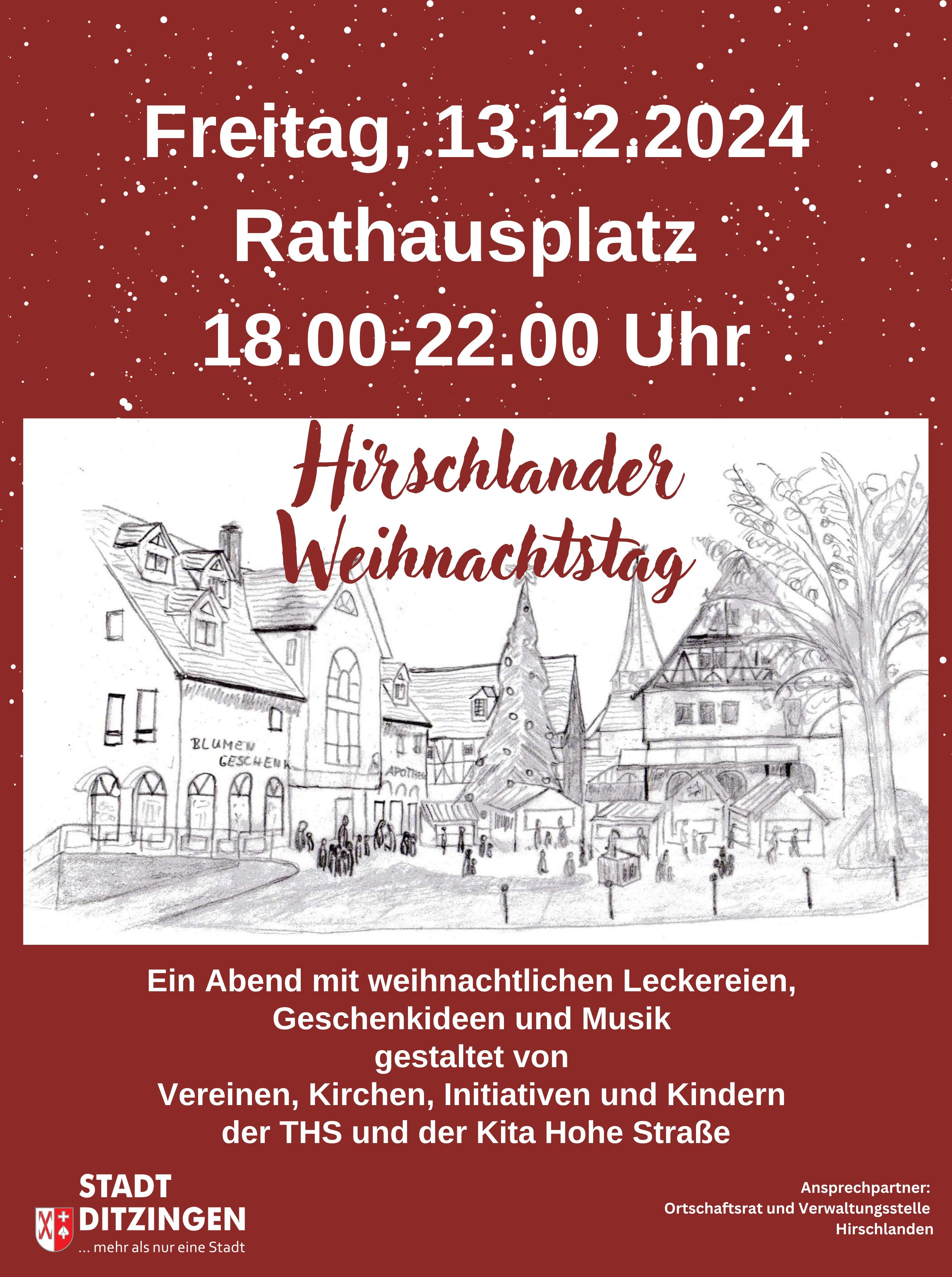 Plakat zum Hirschlander Weihnachtstag